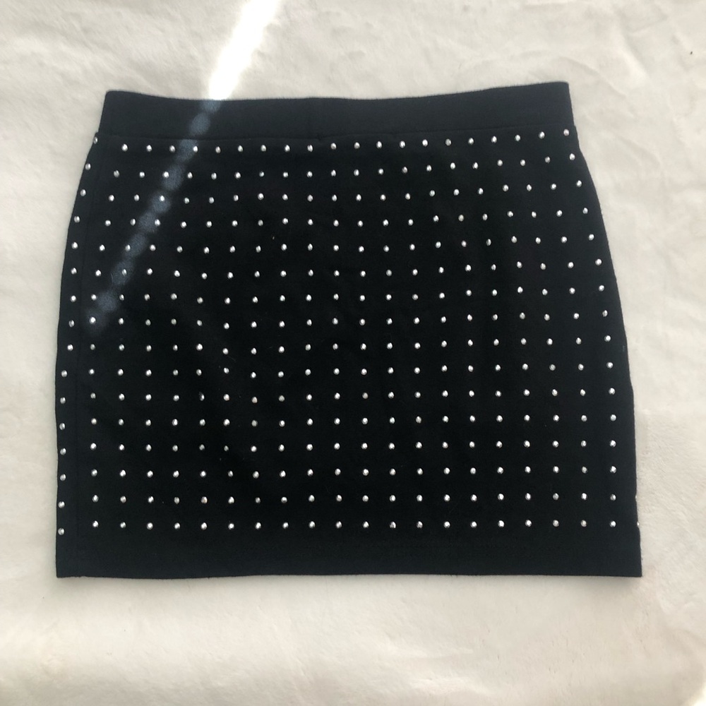 Black Studded Mini Skirt